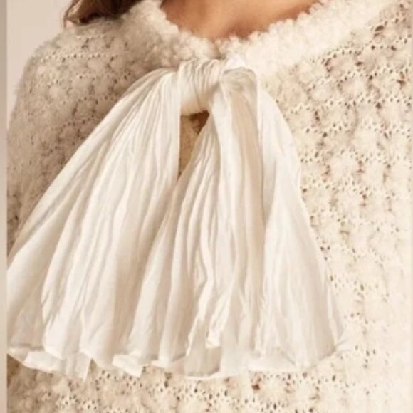 124 Rebecca Taylor Alpaca Sweater With Removable Bow – Size S – NWT - Picture 4 of 10